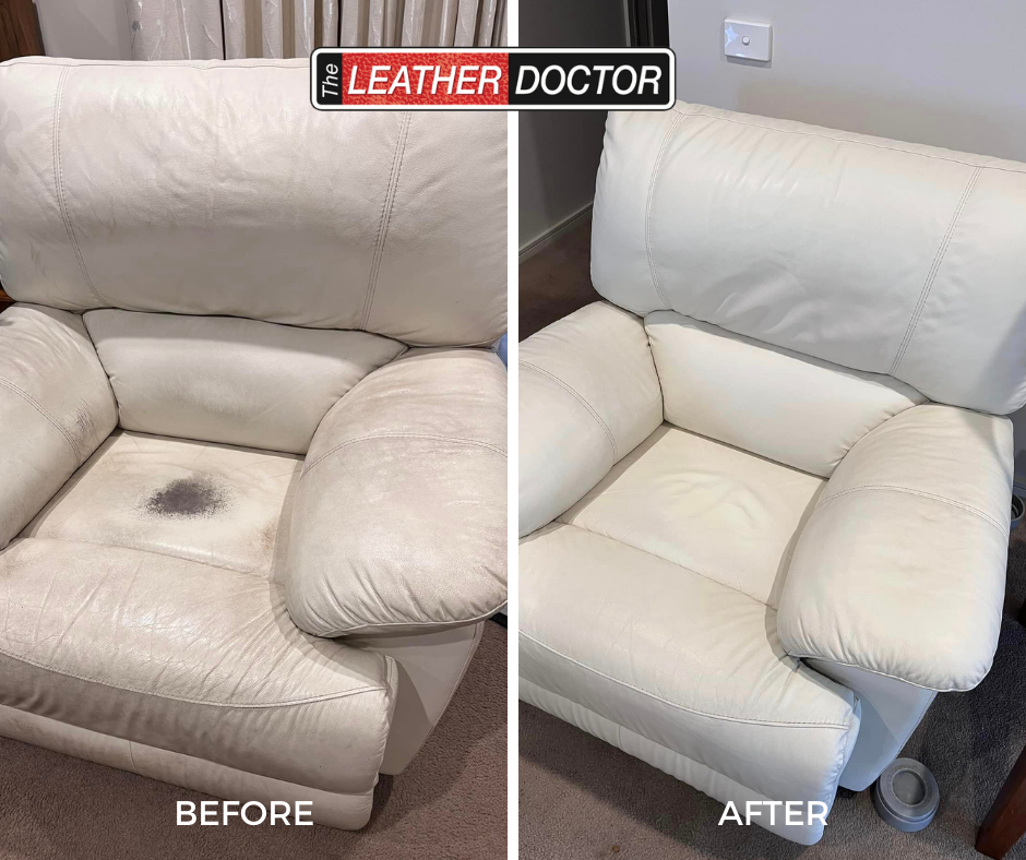 Leather Chair Repair from Pet Damage